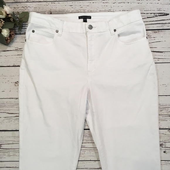 Eileen Fisher ankle boot white denim jeans NWT - Picture 4 of 6
